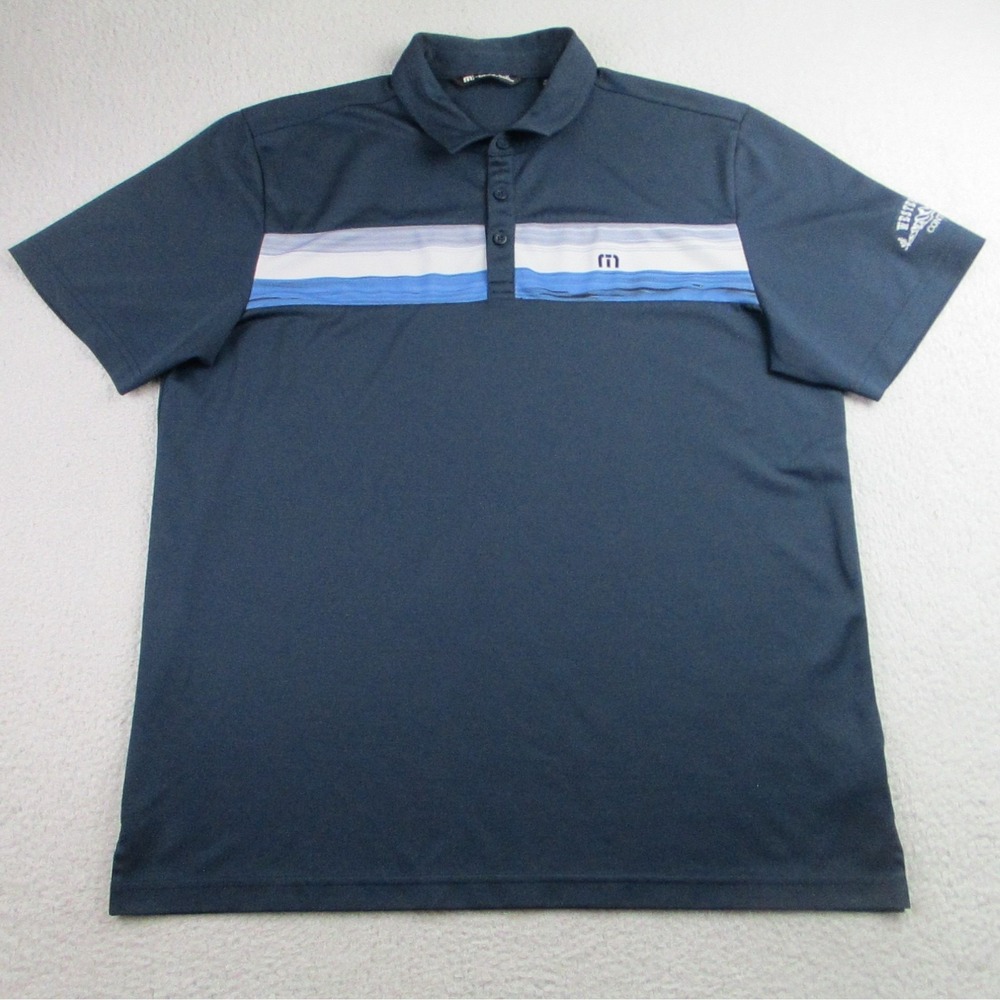 Travis Mathew Polo Shirt Mens XL Blue Western States Golf Active Performance